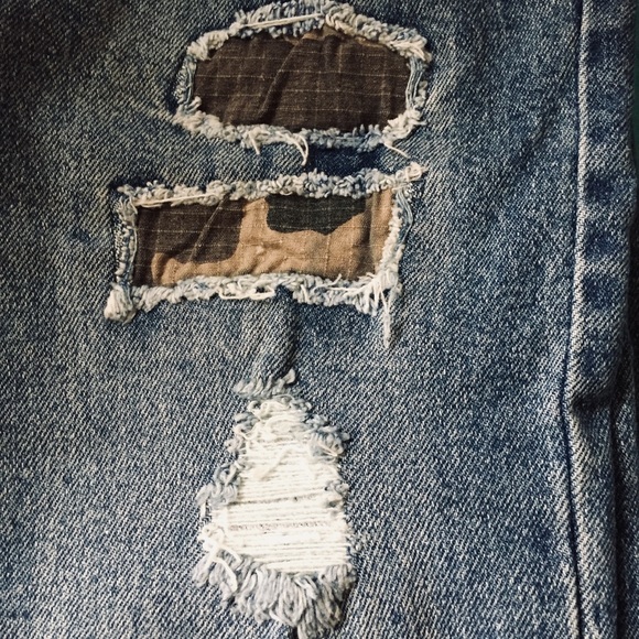 Levis 502 Regular Taper Camo Patch Jeans W33 X L28 - Picture 8 of 8